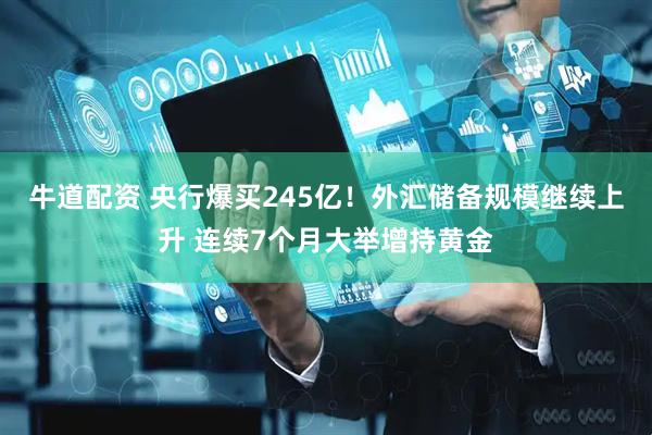 牛道配资 央行爆买245亿！外汇储备规模继续上升 连续7个月大举增持黄金